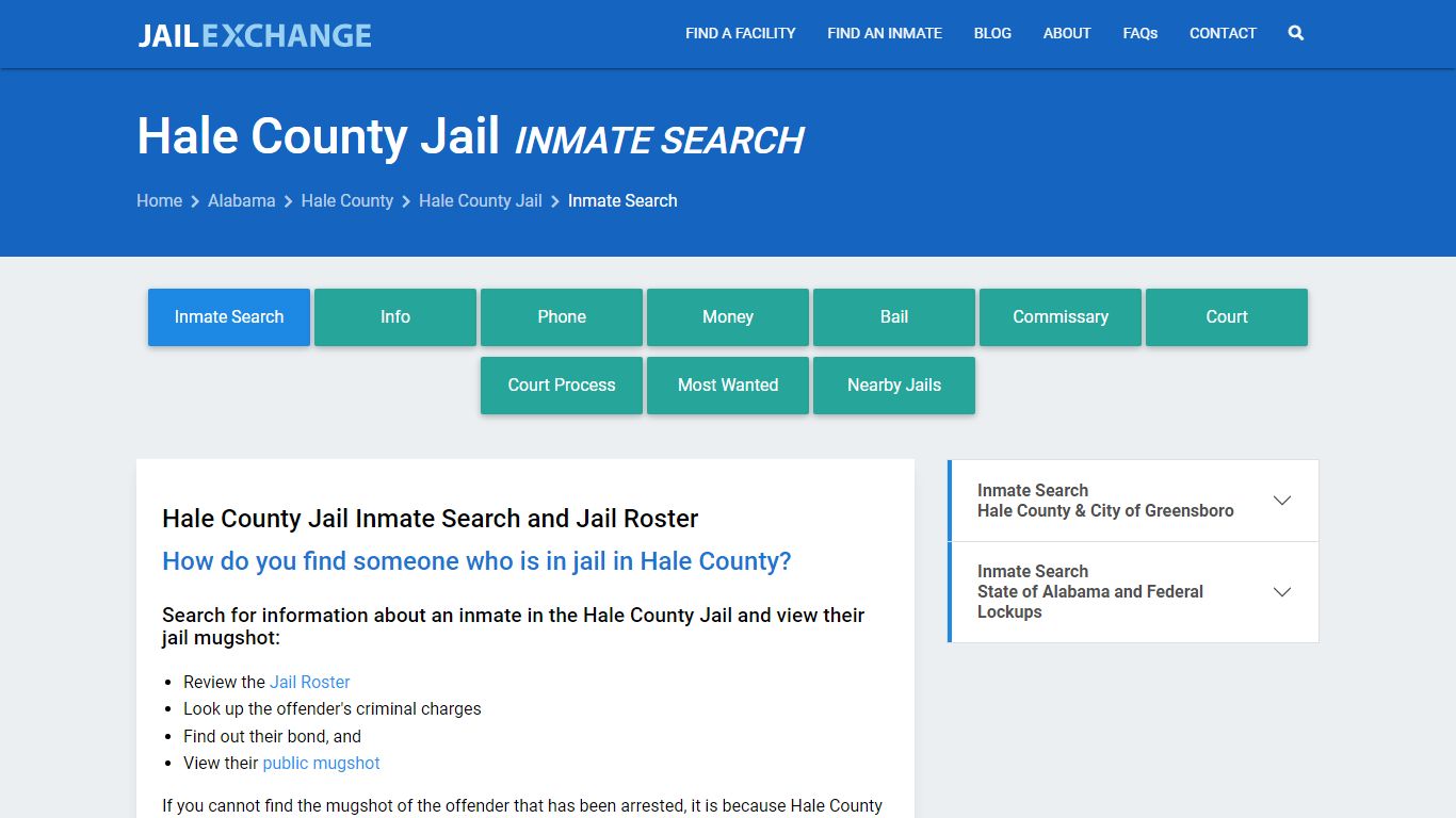Inmate Search: Roster & Mugshots - Hale County Jail, AL - Jail Exchange